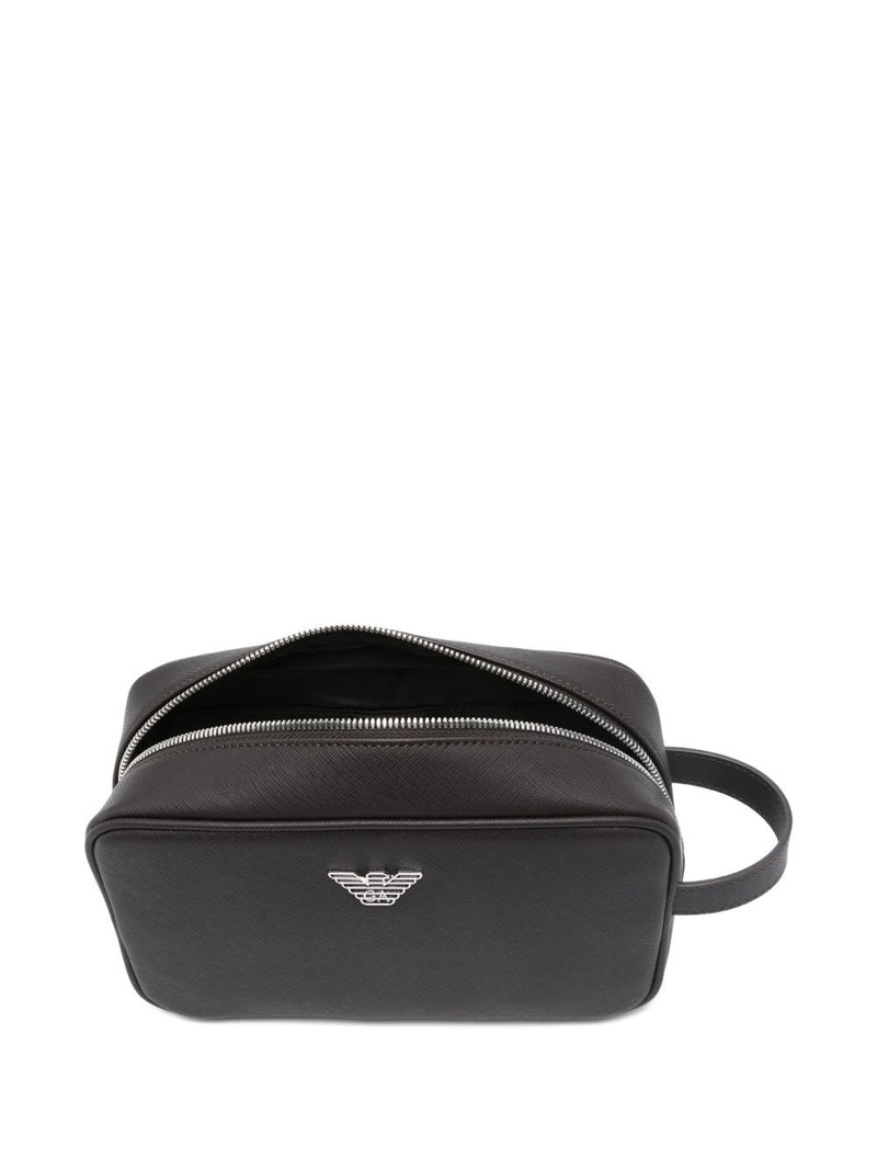 Emporio Armani Asv Regenerated Saffiano Washbag | Urbalenti™ NYC