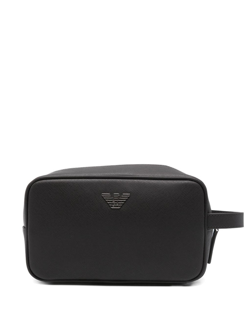 Emporio Armani Asv Regenerated Saffiano Washbag | Urbalenti™ NYC