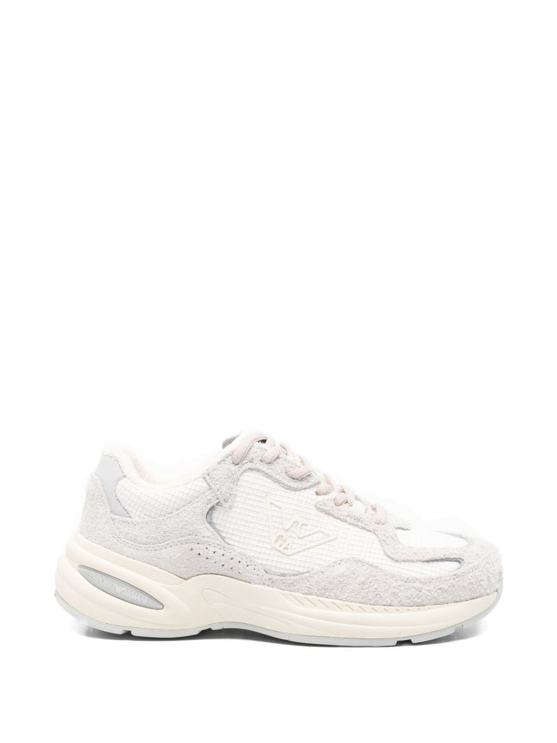 Emporio Armani Rafia n suede Sneakers | Urbalenti™ NYC