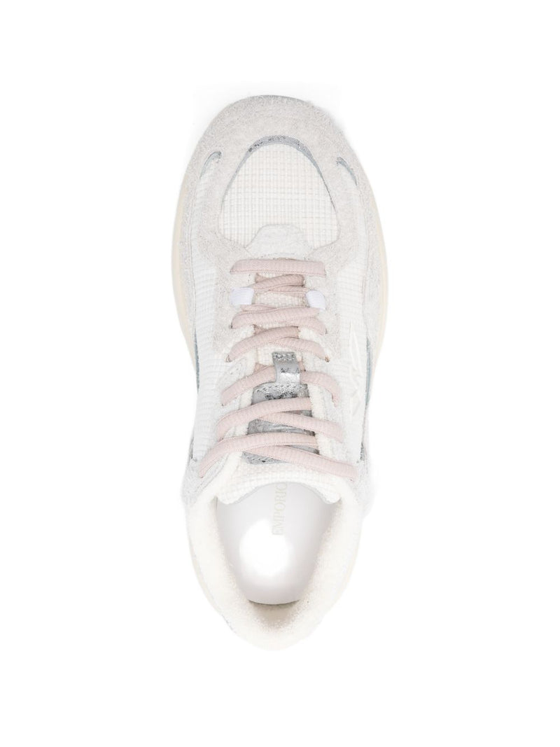 Emporio Armani Rafia n suede Sneakers | Urbalenti™ NYC