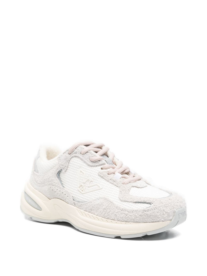 Emporio Armani Rafia n suede Sneakers | Urbalenti™ NYC