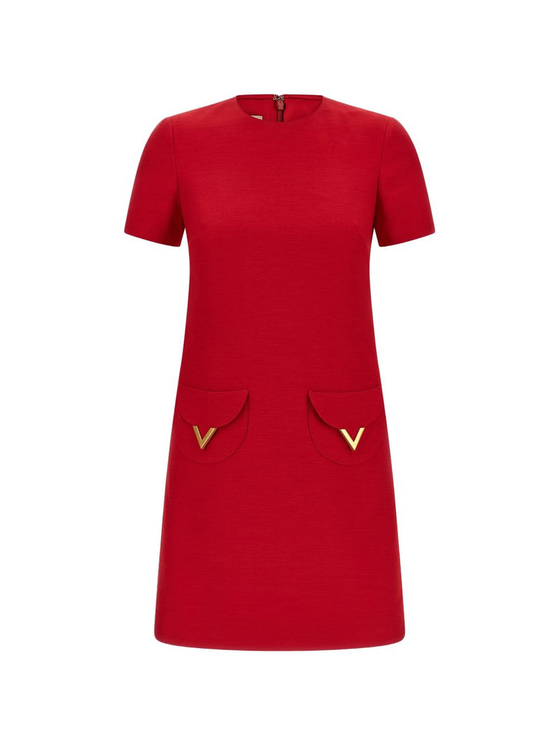 Valentino VLogo Signature wool and silk dress | Urbalenti™ NYC