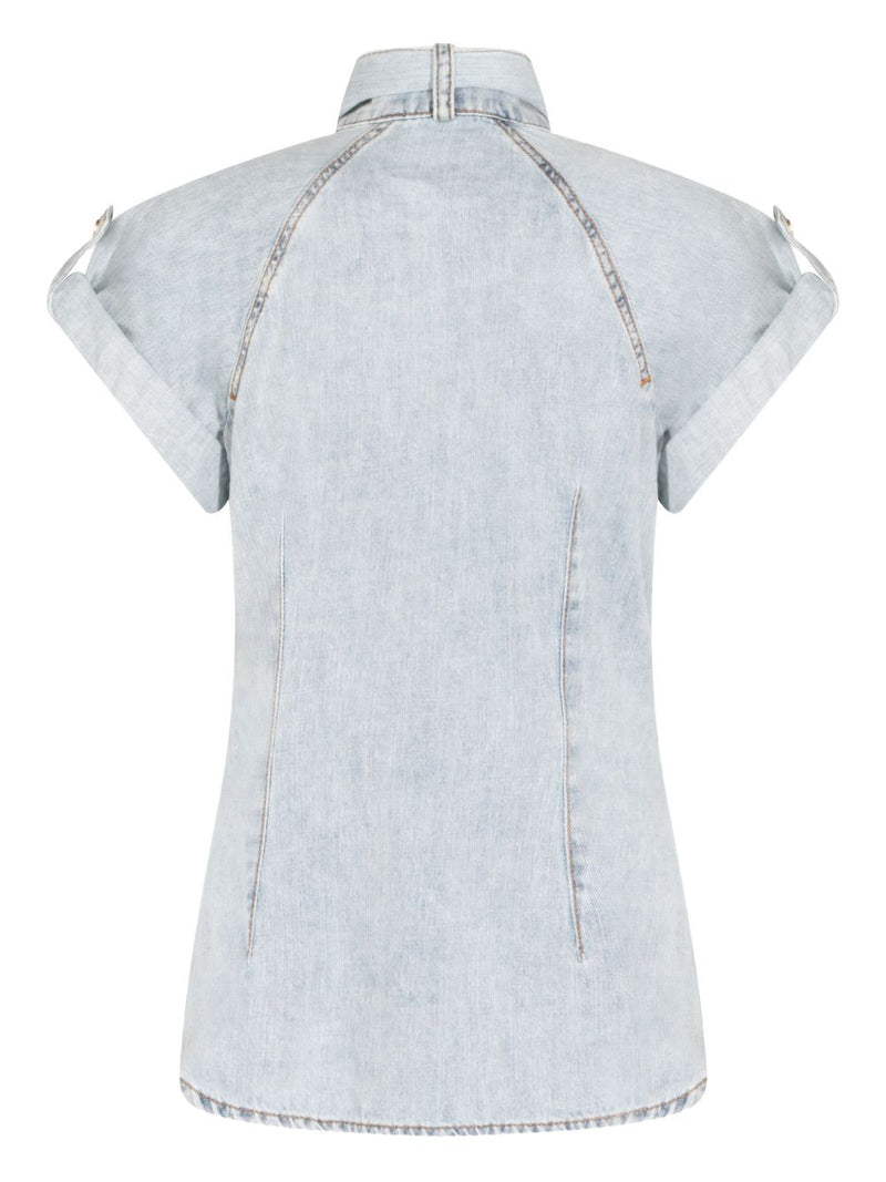 Zimmermann Zimmermann Bow-tie denim top