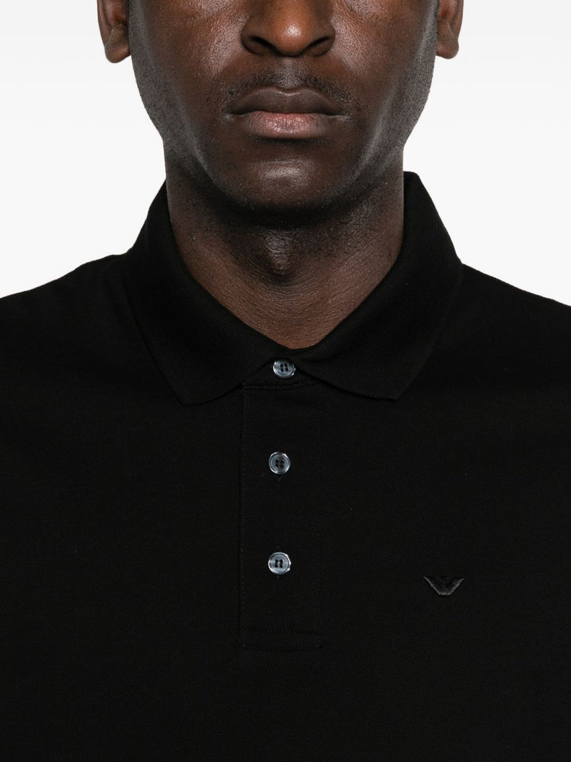 Emporio Armani Logo cotton polo shirt | Urbalenti™ NYC