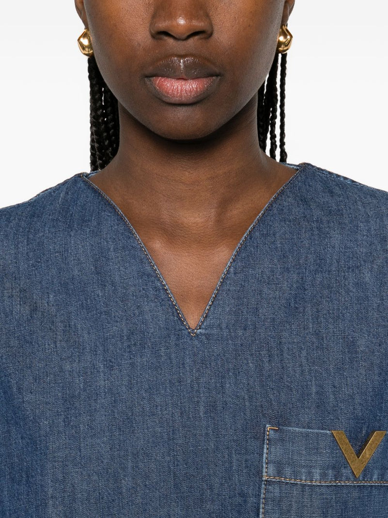 Valentino VLogo Signature denim blouse | Urbalenti™ NYC