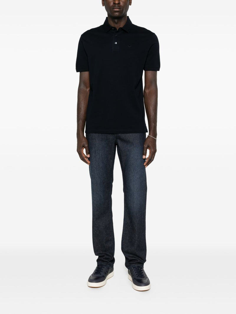 Emporio Armani Logo cotton polo shirt | Urbalenti™ NYC