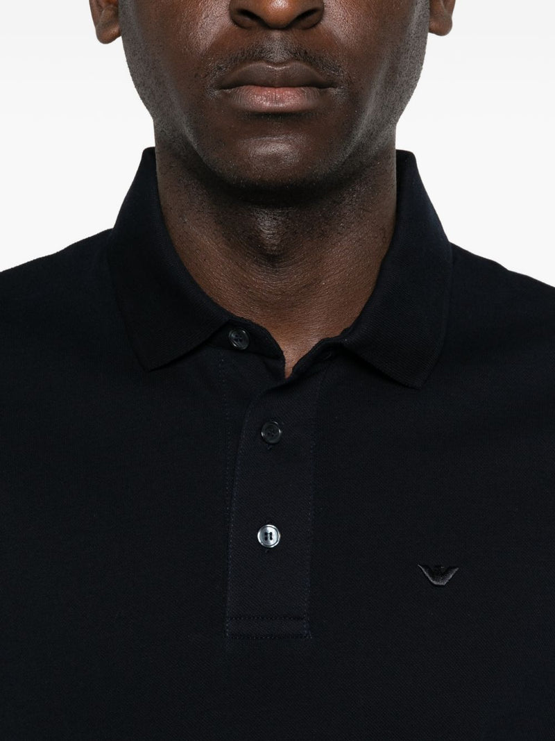 Emporio Armani Logo cotton polo shirt | Urbalenti™ NYC