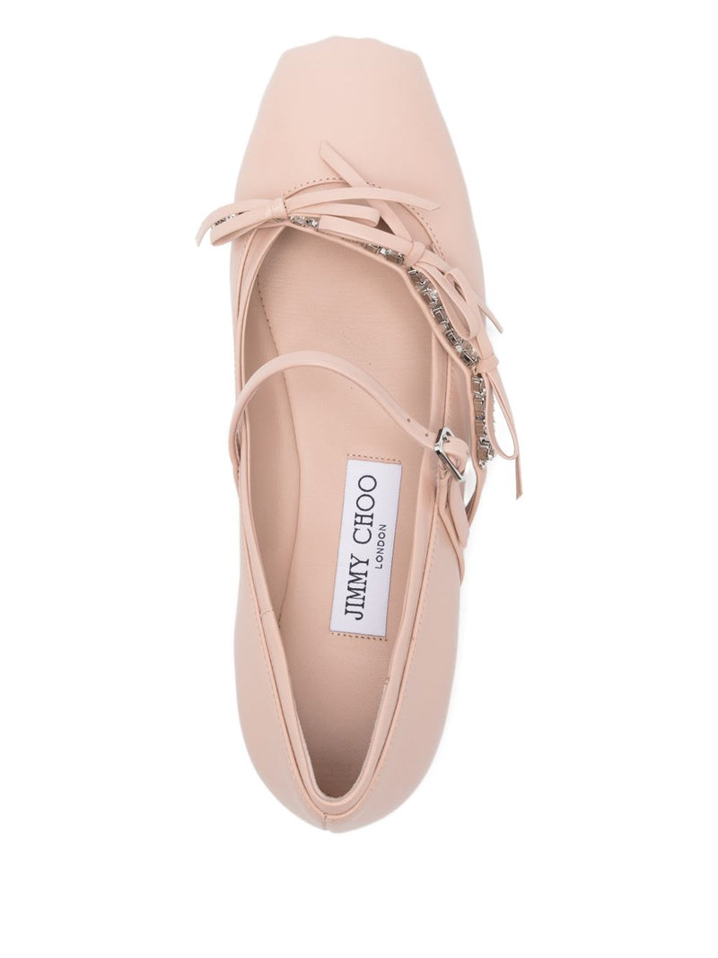 Jimmy Choo Jimmy Choo Loli Pink Leather Ballerina Flats.