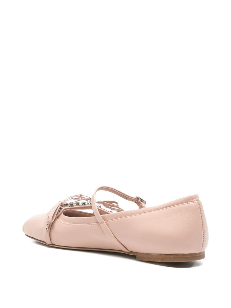 Jimmy Choo Jimmy Choo Loli Pink Leather Ballerina Flats.