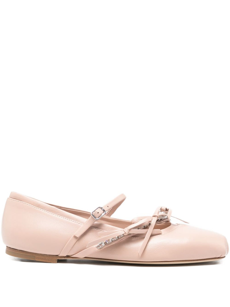 Jimmy Choo Jimmy Choo Loli Pink Leather Ballerina Flats.