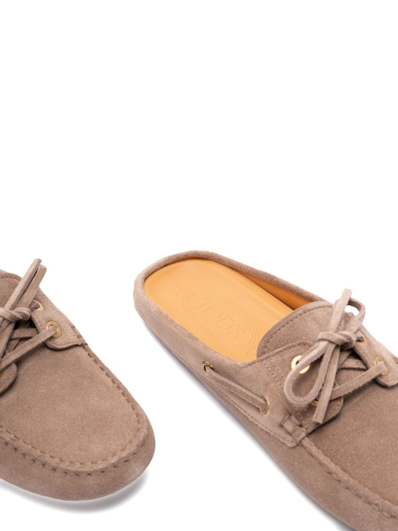 Tod'S Gommino sabot Loafers - Beige Suede | Urbalenti™ NYC