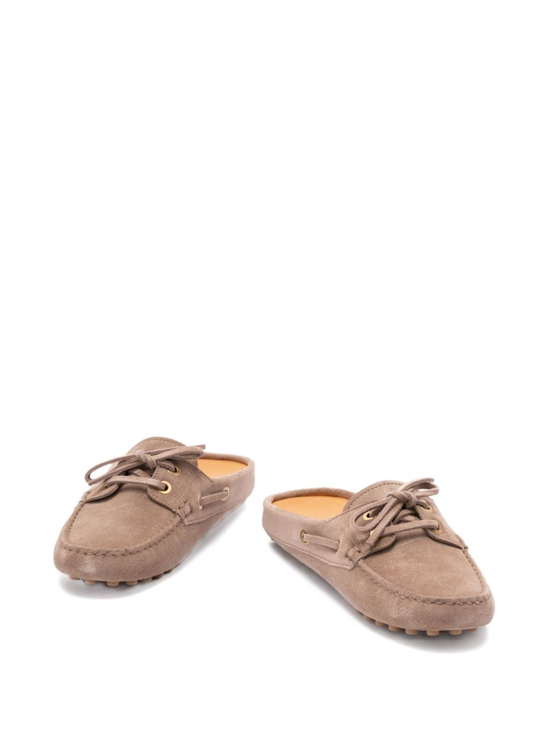 Tod'S Gommino sabot Loafers - Beige Suede | Urbalenti™ NYC