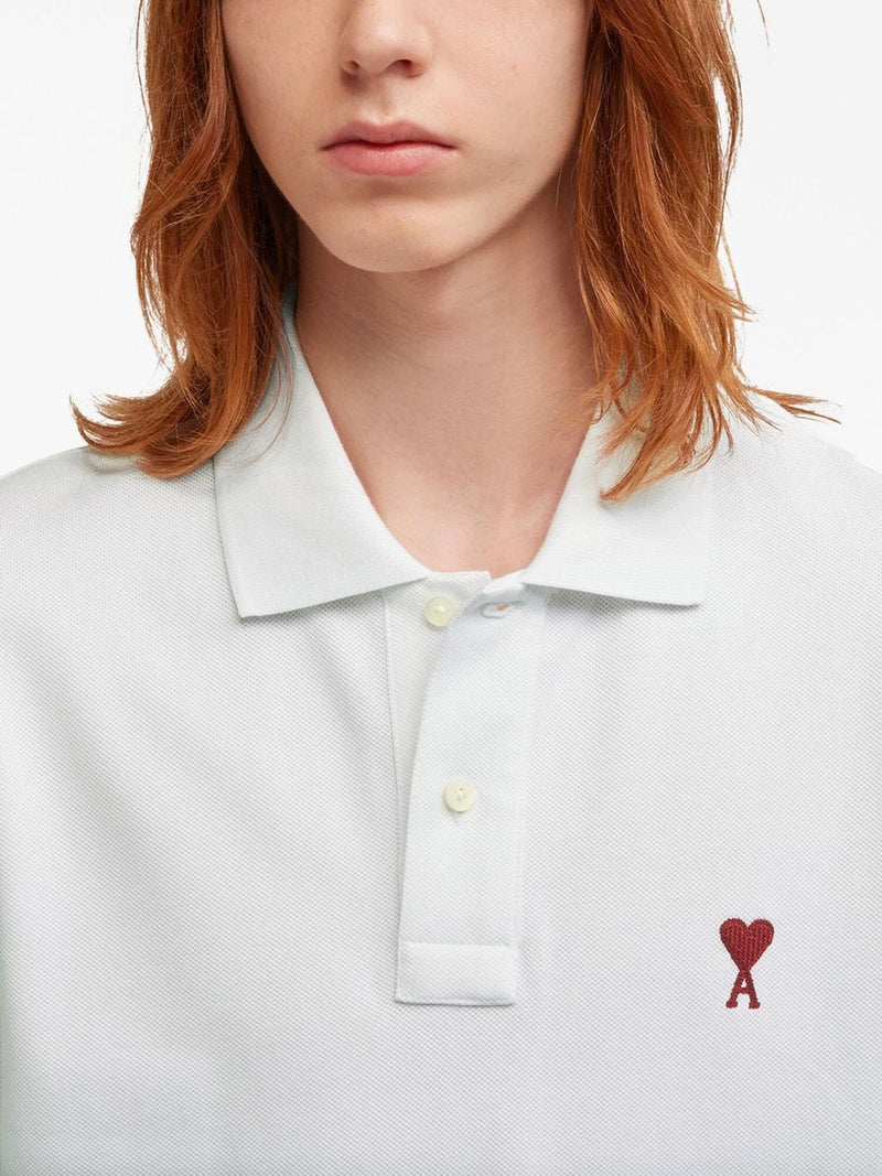 Ami Paris Ami De Coeur cotton polo shirt | Urbalenti™ NYC
