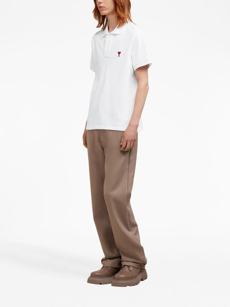 Ami Paris Ami De Coeur cotton polo shirt | Urbalenti™ NYC
