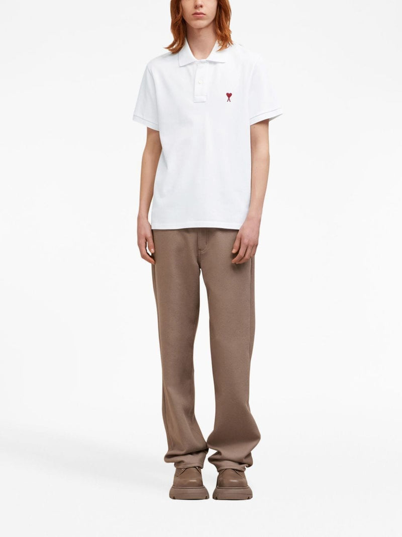 Ami Paris Ami De Coeur cotton polo shirt | Urbalenti™ NYC