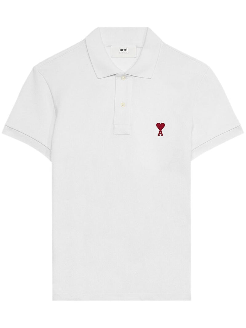 Ami Paris Ami De Coeur cotton polo shirt | Urbalenti™ NYC