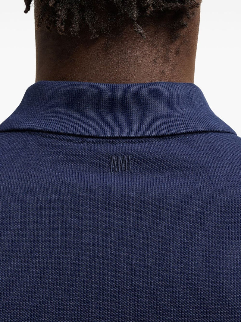 Ami Paris Ami De Coeur cotton polo shirt | Urbalenti™ NYC
