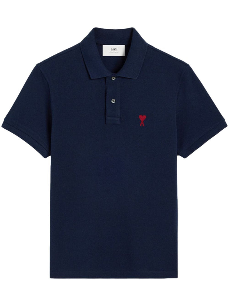 Ami Paris Ami De Coeur cotton polo shirt | Urbalenti™ NYC