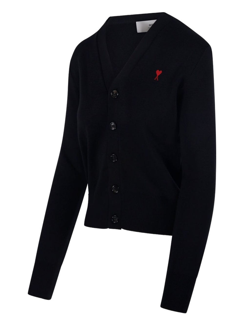 Ami Paris De Coeur detail Ami De Coeur wool cardigan | Urbalenti™ NYC