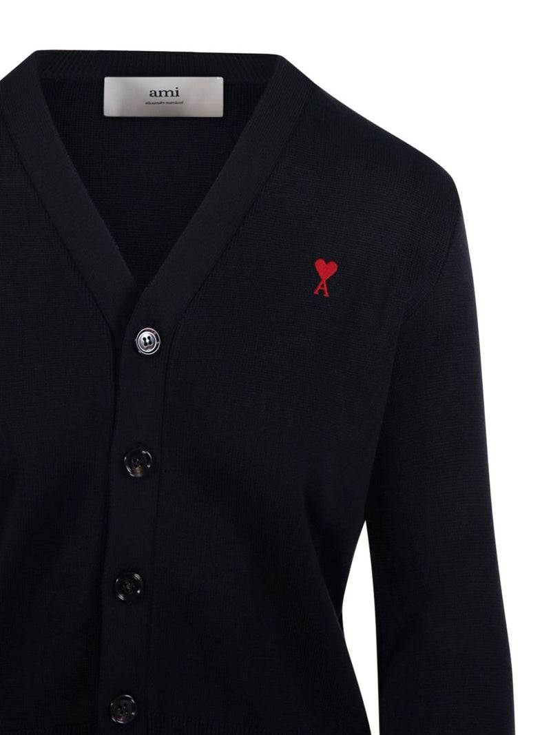 Ami Paris De Coeur detail Ami De Coeur wool cardigan | Urbalenti™ NYC