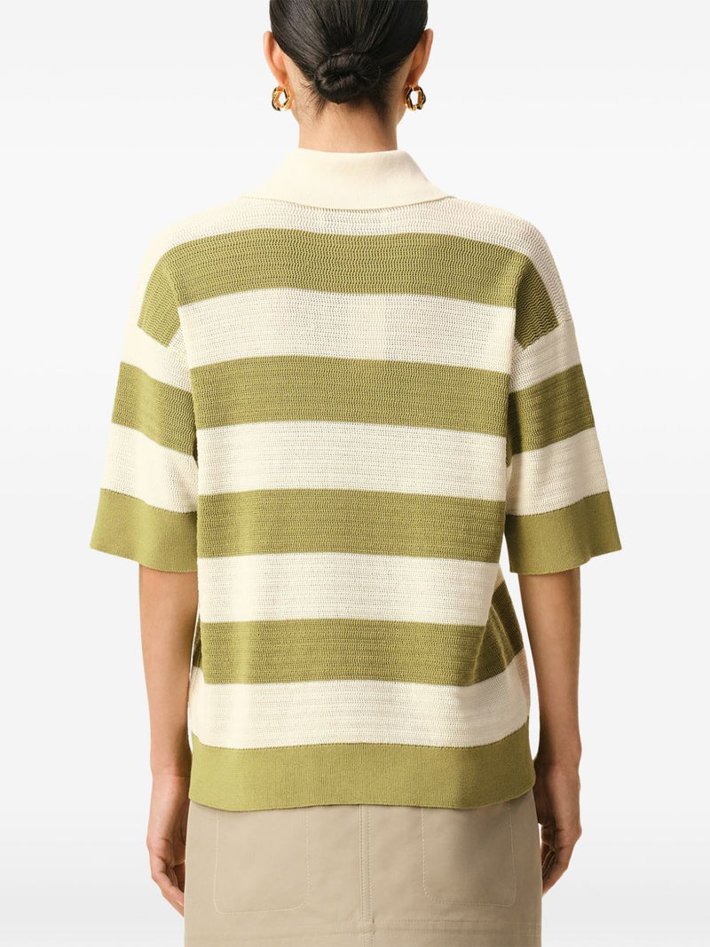 Ami Paris Ami De Coeur striped polo shirt | Urbalenti™ NYC