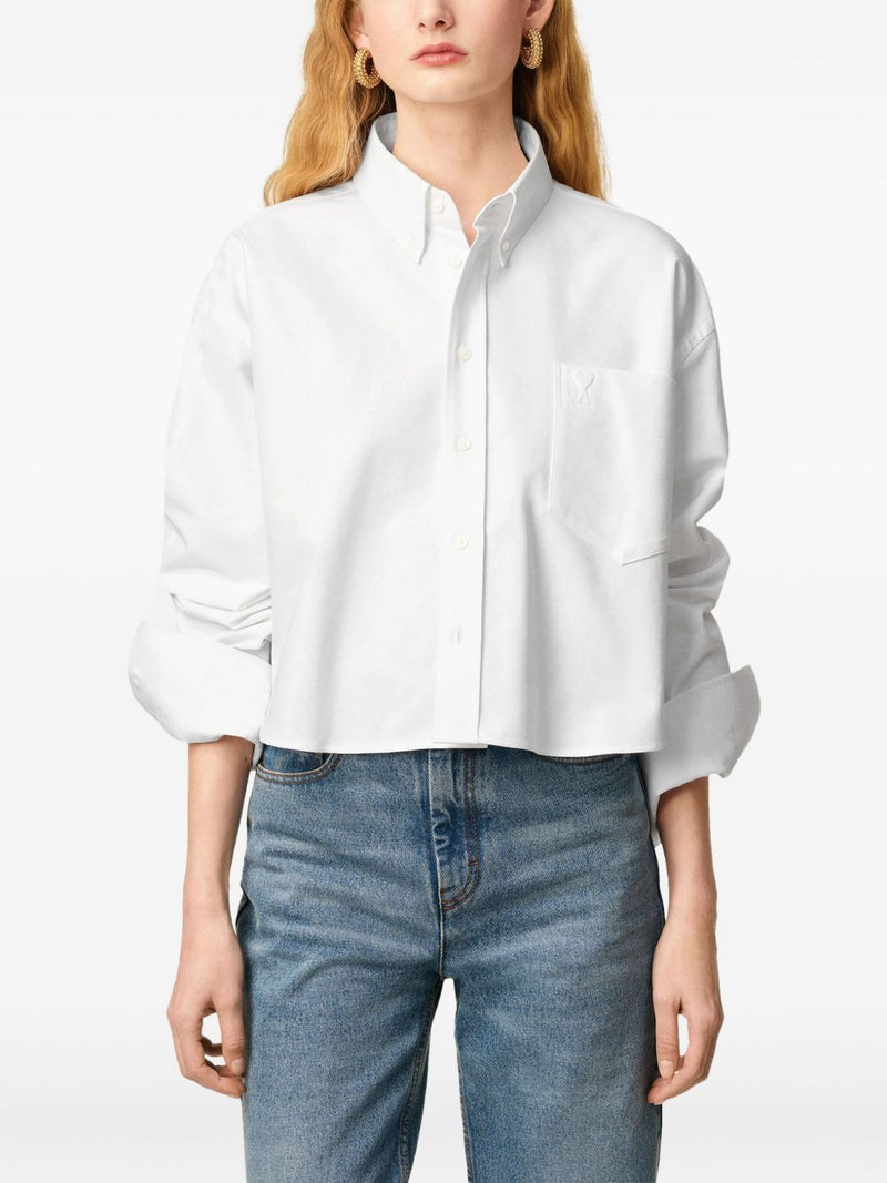 Ami Paris Cotton cropped shirt | Urbalenti™ NYC