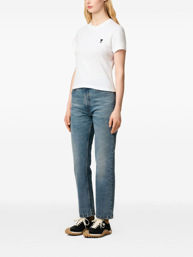 Ami Paris De Coeur embroidery Ami De Coeur cotton t-shirt | Ur... | Urbalenti™ NYC