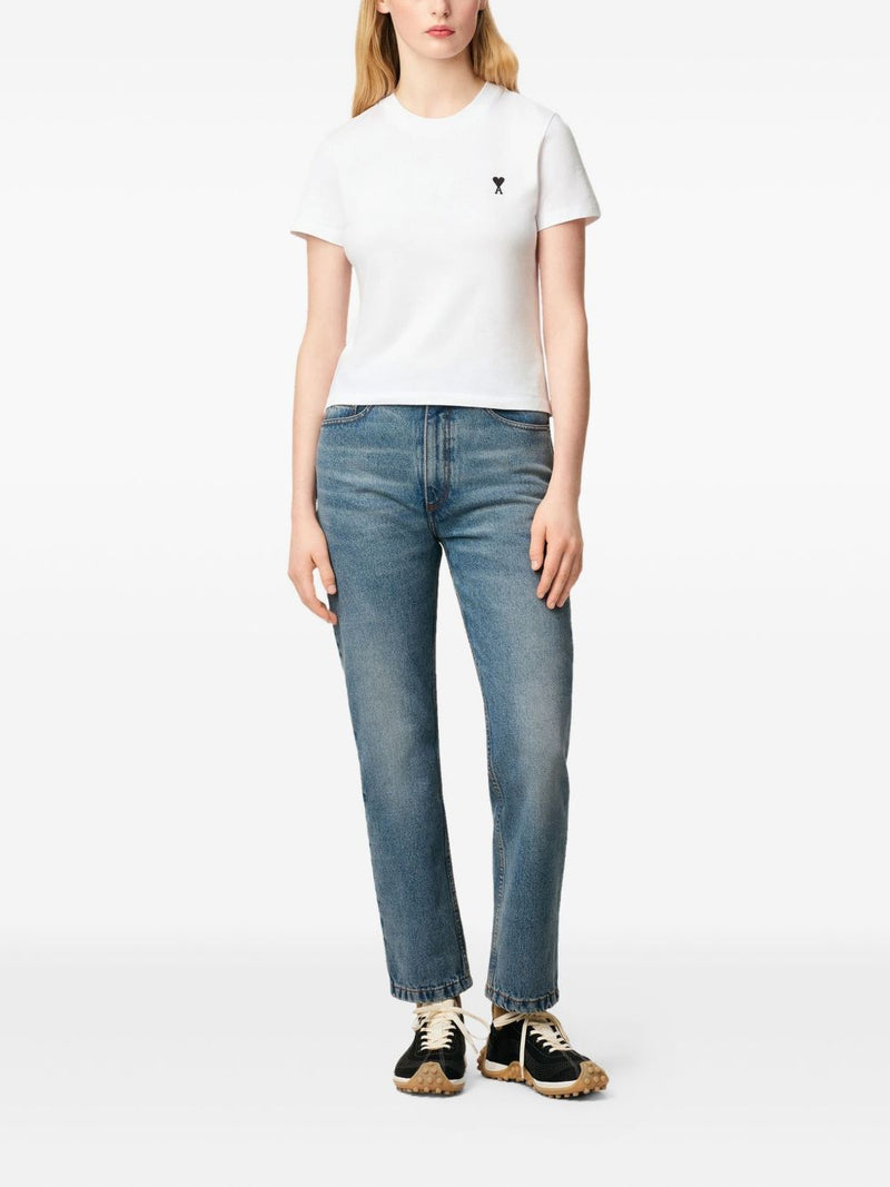 Ami Paris De Coeur embroidery Ami De Coeur cotton t-shirt | Ur... | Urbalenti™ NYC