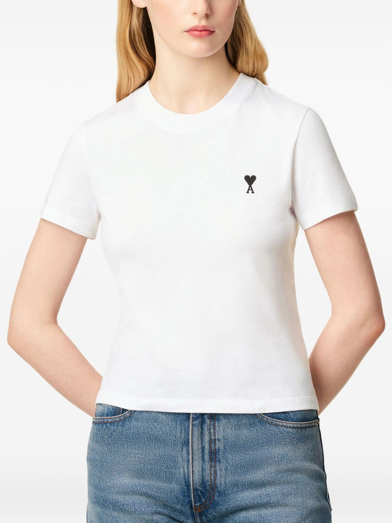 Ami Paris De Coeur embroidery Ami De Coeur cotton t-shirt | Ur... | Urbalenti™ NYC