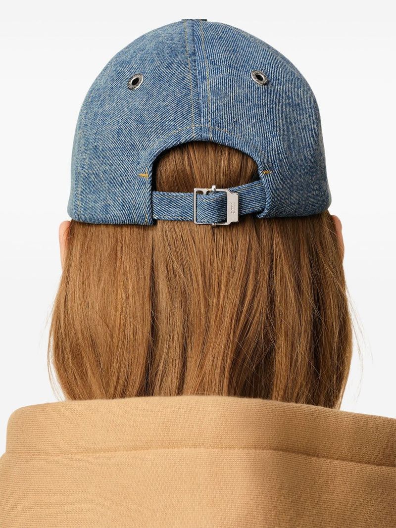 Ami Paris Ami De Coeur denim cap | Urbalenti™ NYC