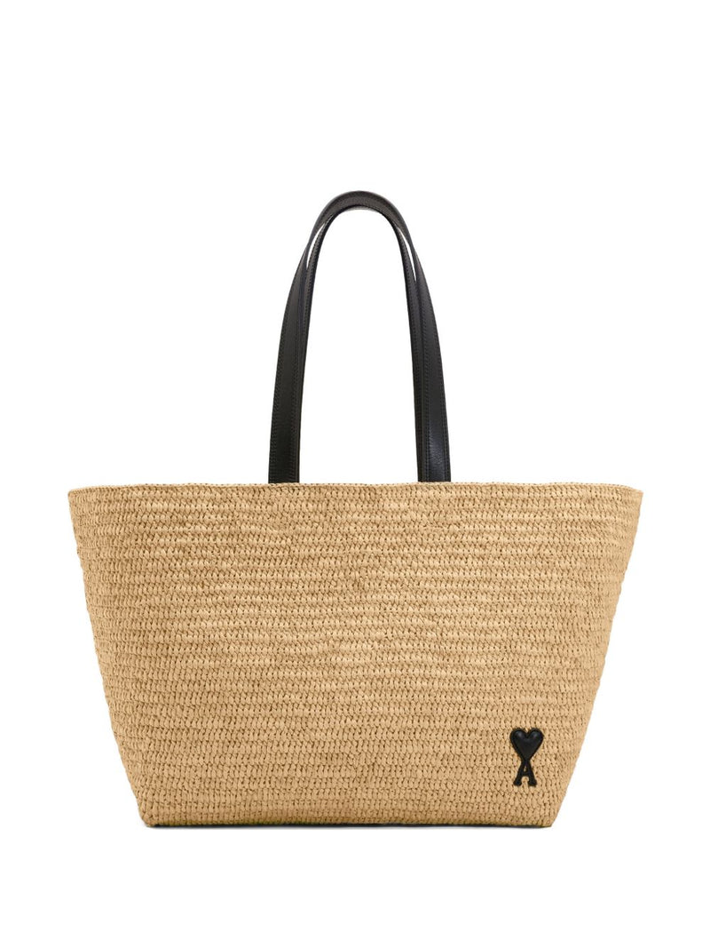Ami Paris Natural Rafia Heartfriend Tote Bag - Raffia | Urbalenti | Urba... | Urbalenti™ NYC