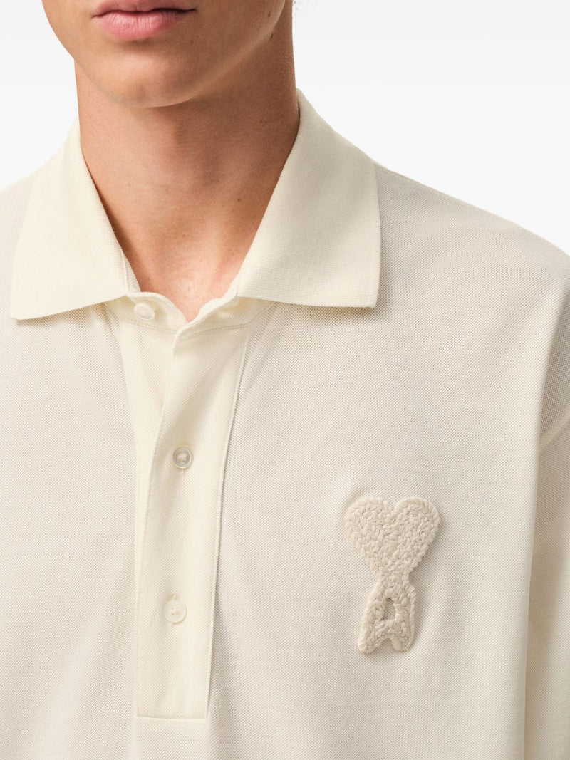 Ami Paris Ami De Coeur cotton polo shirt | Urbalenti™ NYC