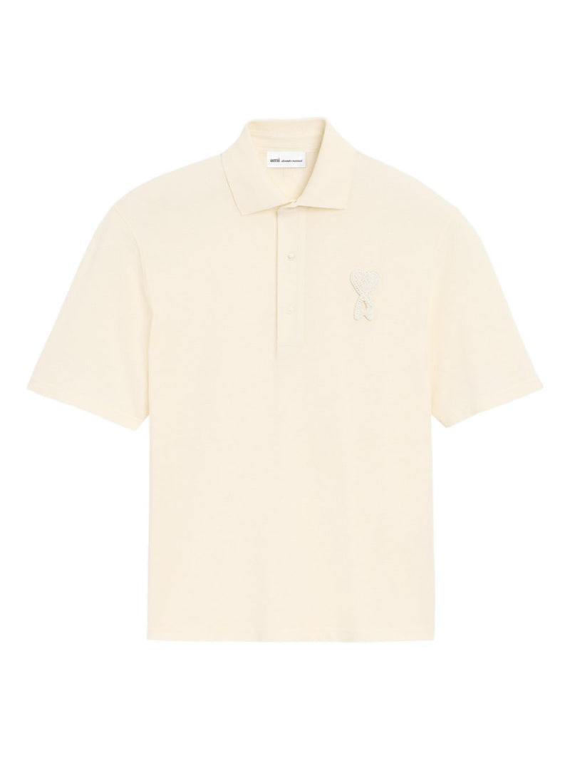 Ami Paris Ami De Coeur cotton polo shirt | Urbalenti™ NYC