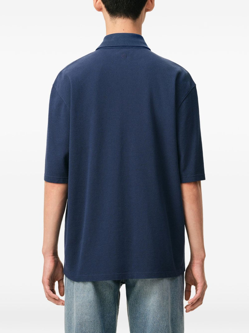 Ami Paris Ami De Coeur cotton polo shirt | Urbalenti™ NYC