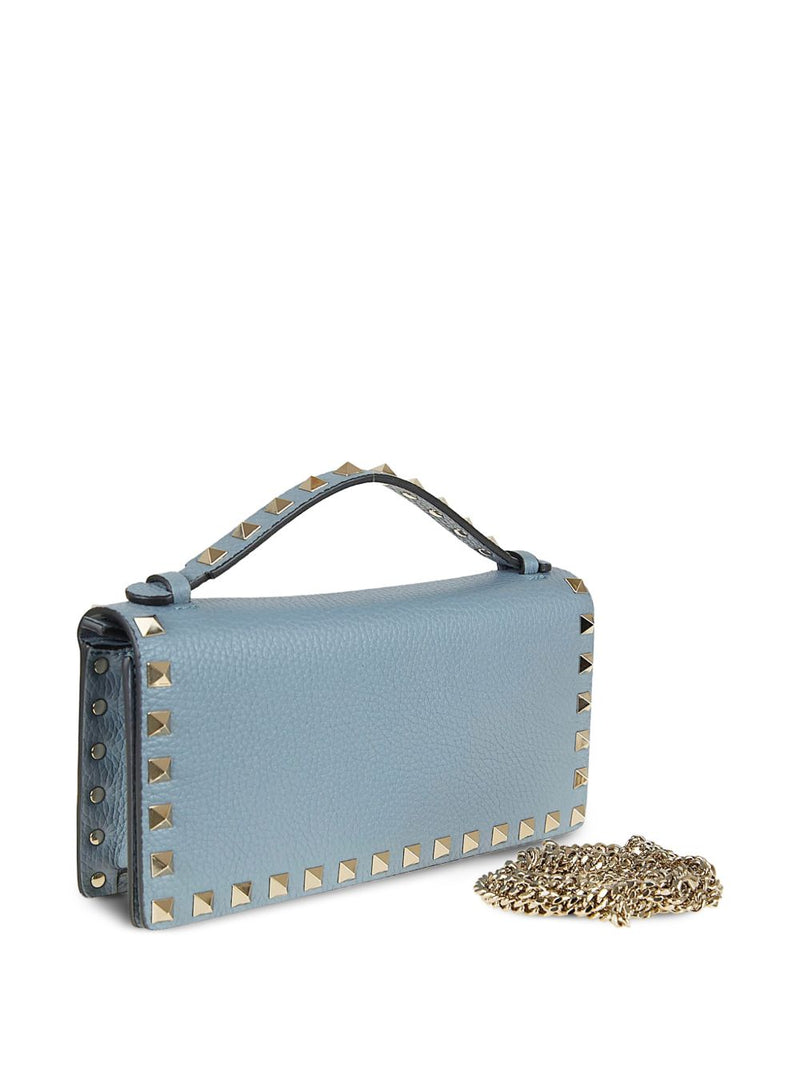 Valentino Garavani Rockstud Wallet With Chain In Grai... | Urbalenti™ NYC