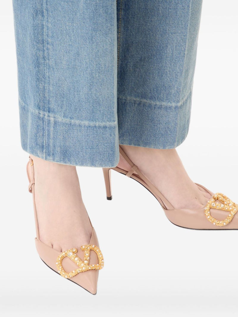 Valentino Garavani Valentino Garavani Vlogo Signature Slingback Décolleté In 80mm