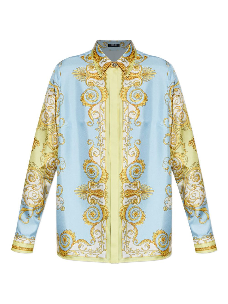 Versace Barocco print silk shirt | Urbalenti™ NYC