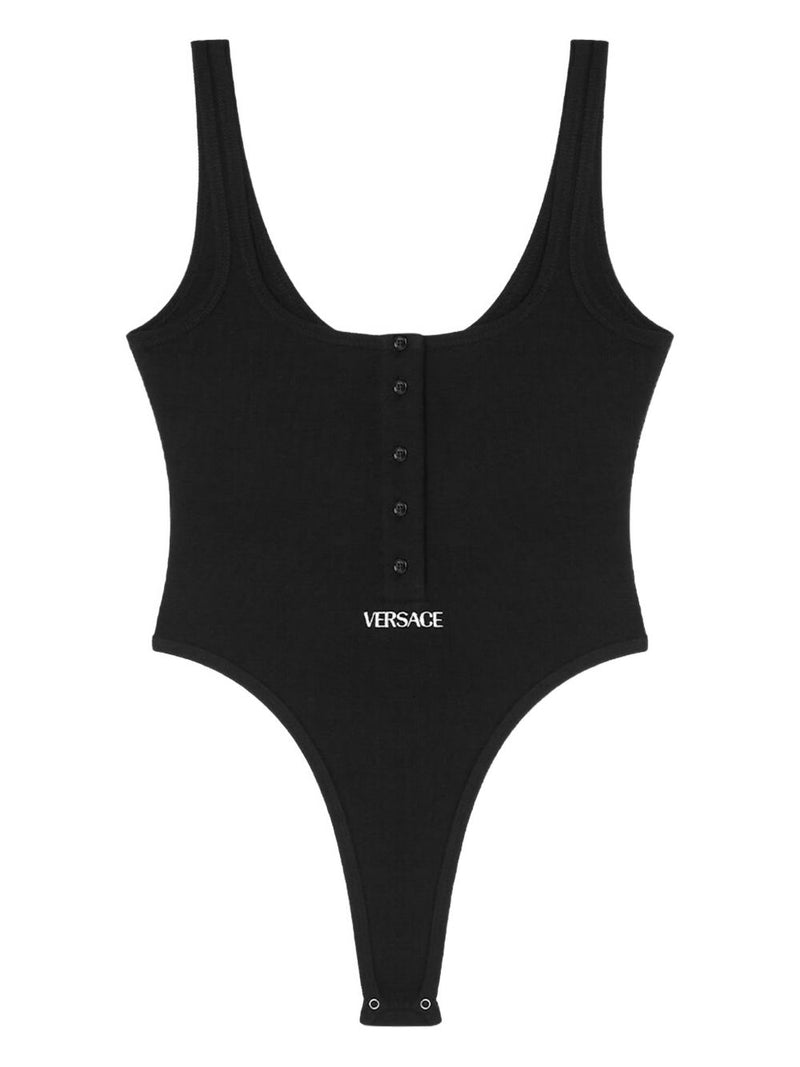 Versace Top Black - Black Logo Embroidery | URBALENTI™