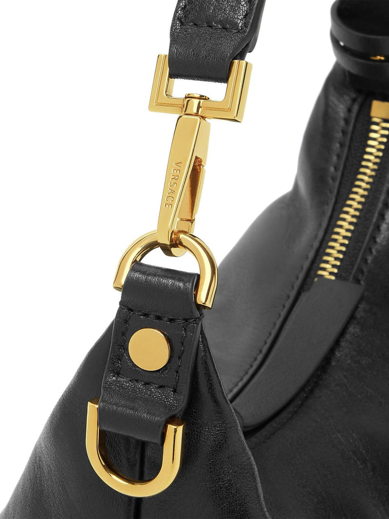 Versace Tag Hobo Bag In Nappa Leather | URBALENTI™