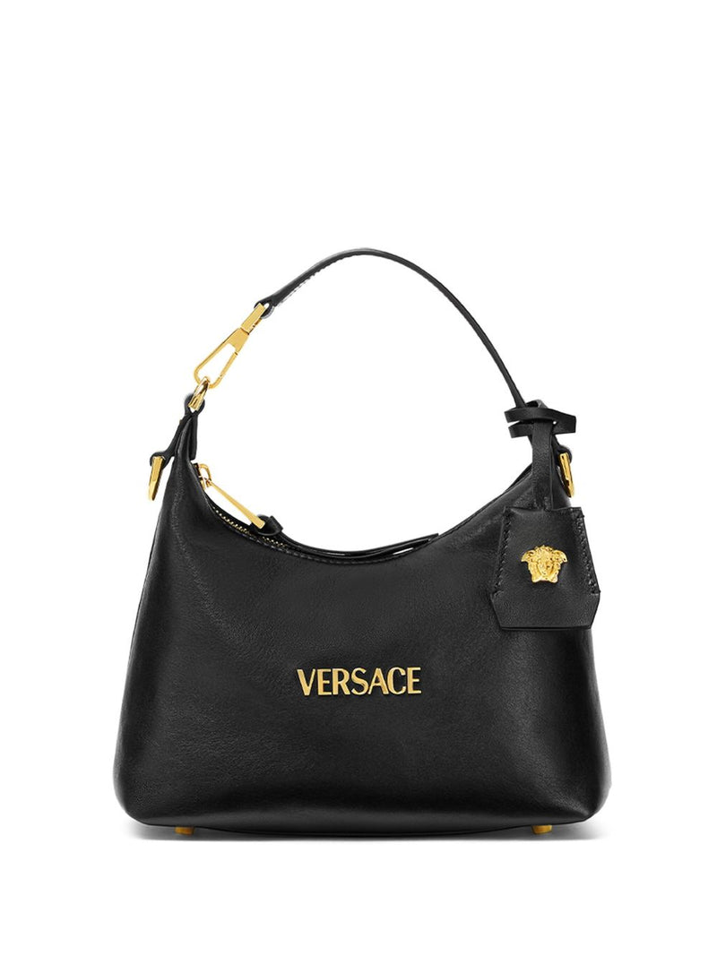 Versace Tag Hobo Bag In Nappa Leather | URBALENTI™