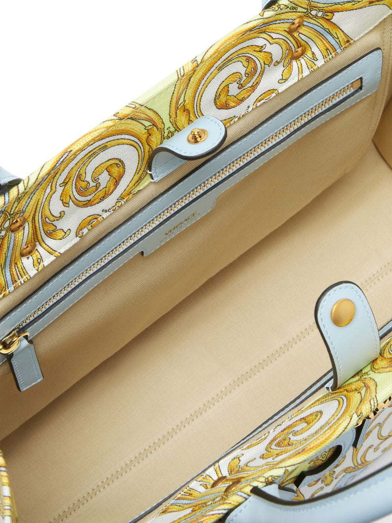 Versace La Medusa Printed Large Canvas Tote | Urbalenti™ NYC