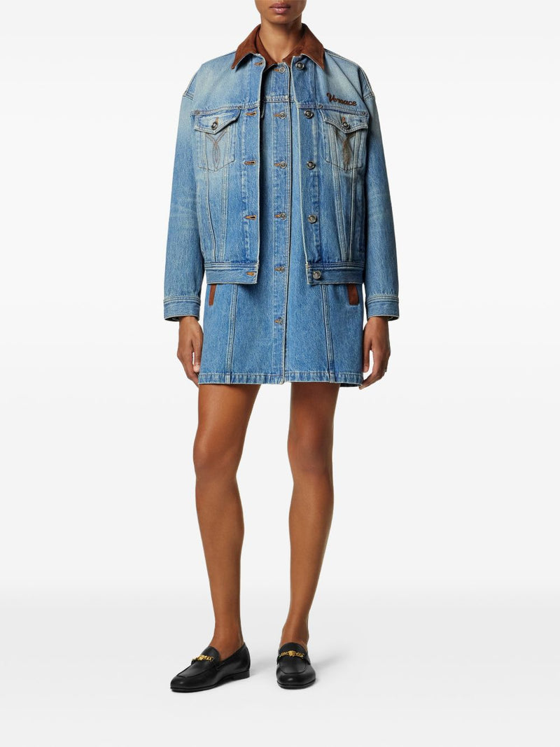 Versace Denm cotton dress | Urbalenti™ NYC