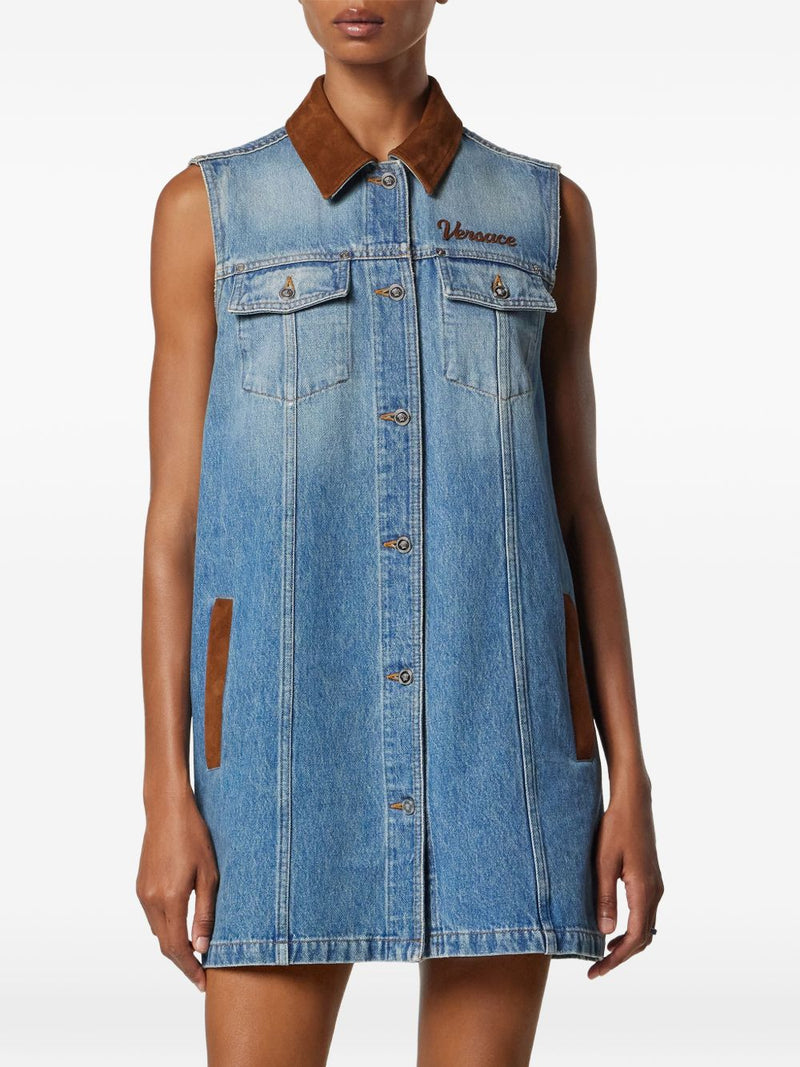 Versace Denm cotton dress | Urbalenti™ NYC