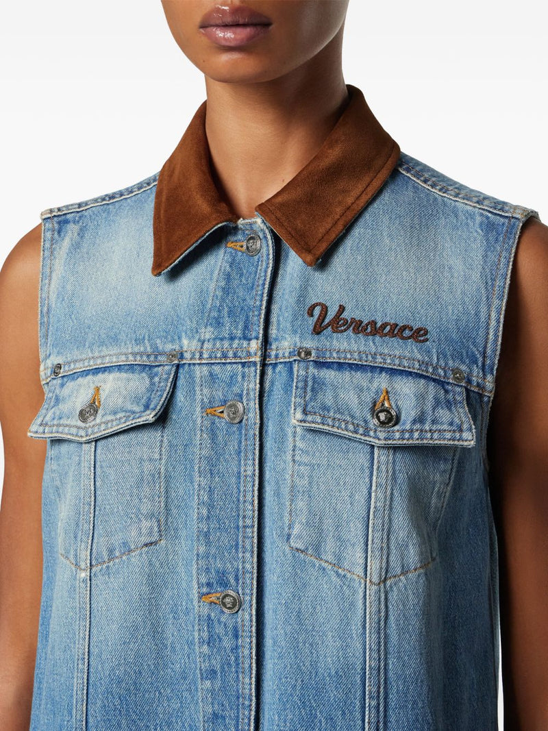 Versace Denm cotton dress | Urbalenti™ NYC