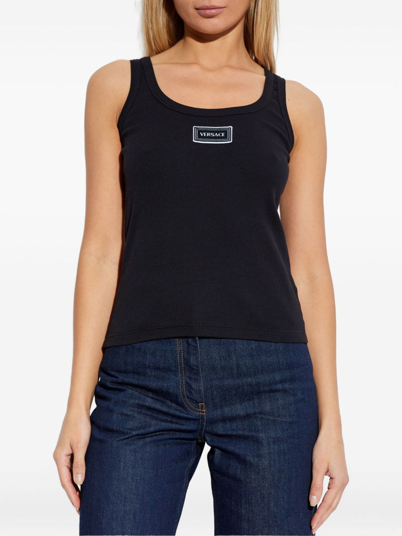Versace Logo cotton tank top | Urbalenti™ NYC