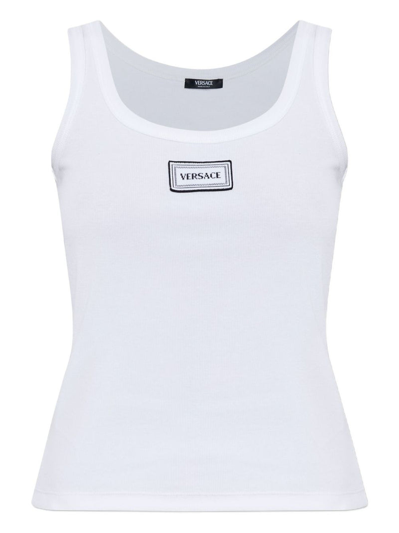 Versace Logo cotton tank top | URBALENTI™