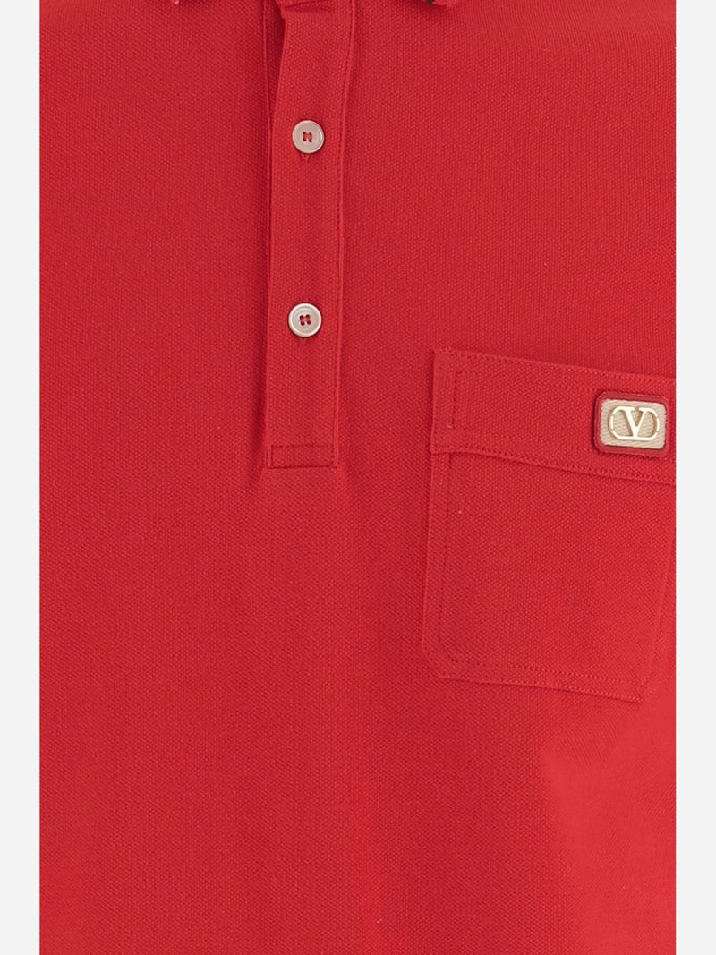 Valentino VLogo Signature piquet cotton polo shirt Variant 2 | Urbalenti™ NYC