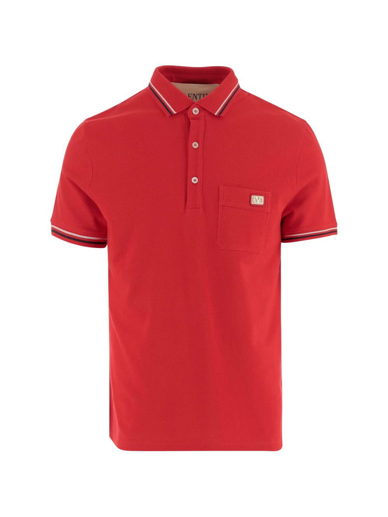 Valentino VLogo Signature piquet cotton polo shirt Variant 2 | Urbalenti™ NYC