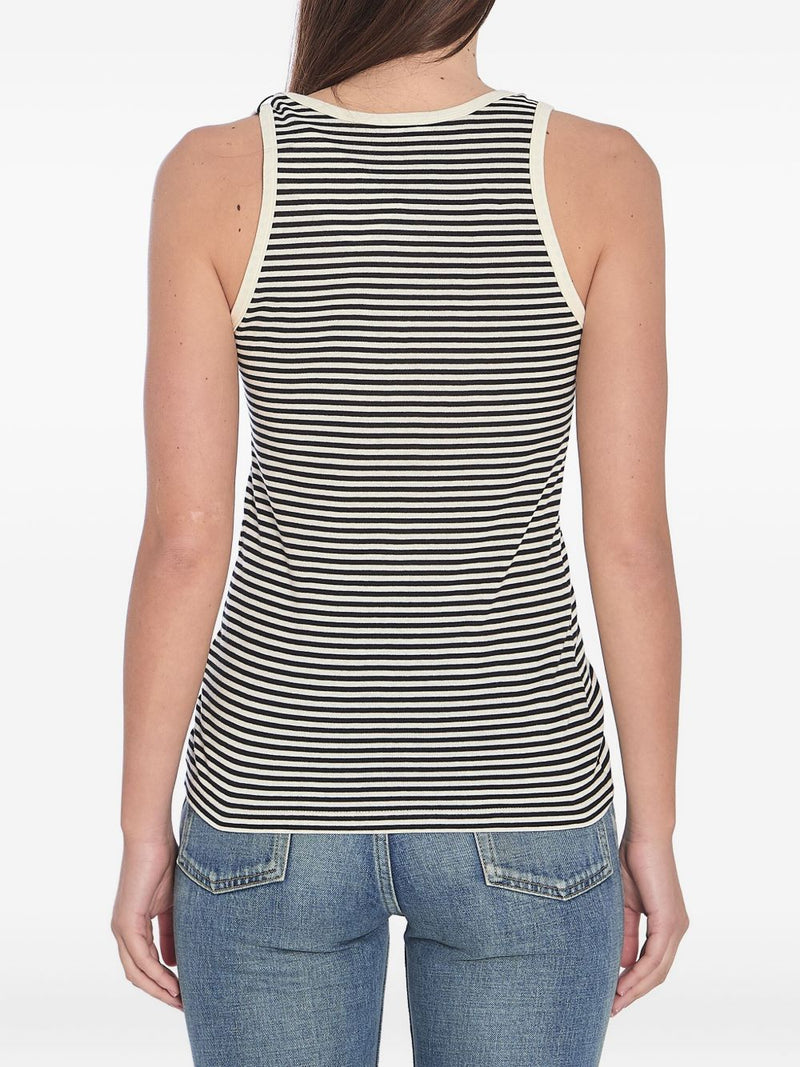 Saint Laurent Striped cotton tank top | Urbalenti™ NYC
