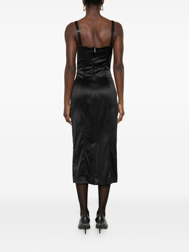 Dolce & Gabbana -black satin bustier midi dress | Urbalen... | Urbalenti™ NYC